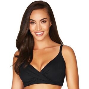 Sea Level Women's Black Essentials Twist Front Bikini Top US Size 4 NWOT